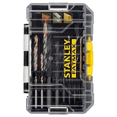 Image of STANLEY Masonry Drilling Bit Set for Metal and Wood Includes a Small ToughCase Shaker Box Compatible with Pro Stack TSTAK (14 Pieces) STA88561