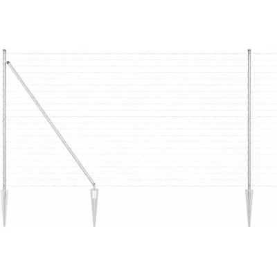Image of vidaXL Euro Fence with 7 Spike Posts 1.5x10 m Galvanised Steel