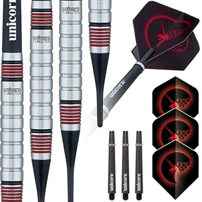 Image of Unicorn Soft Tip Darts Set Core Plus Tungsten Barrels Style 2 19 g