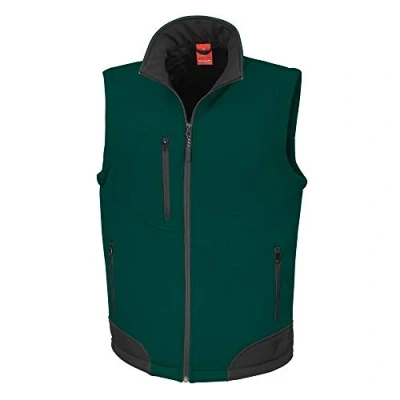 Image of Result Soft Shell Bodywarmer, Bottle Green/Black, Large. R123X