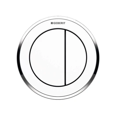 Image of Type 10 Pneumatic Dual Flush Plate Button for Concealed Cistern White / Gloss Chrome Geberit