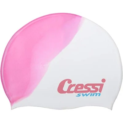 Image of Cressi Unisex Child Silicone Kids Cap Shark Swimming Pink/White, Uni
