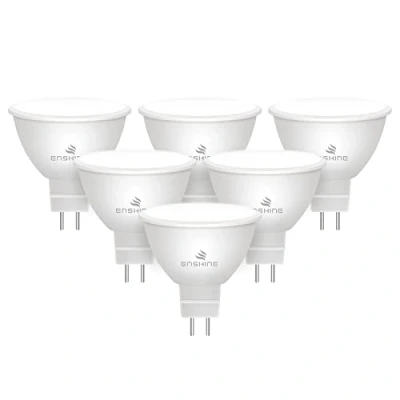 Image of Enshine MR16 LED Bulbs Warm White 2700K, 12V Spotlight Light Bulbs, Bi Pin GU5.3 5W=50W, Non Dimmable, 120 Beam Angle, 6Pack