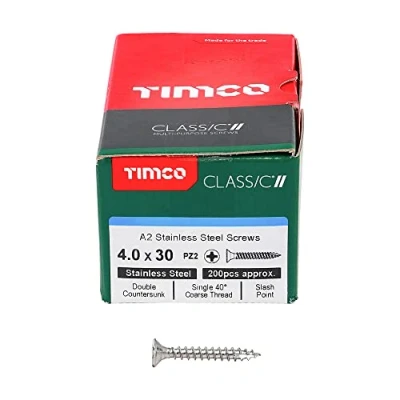 Image of TIMCO Classic Multi Purpose Screws 4.0 x 30 A2 Stainless Steel Box of 200