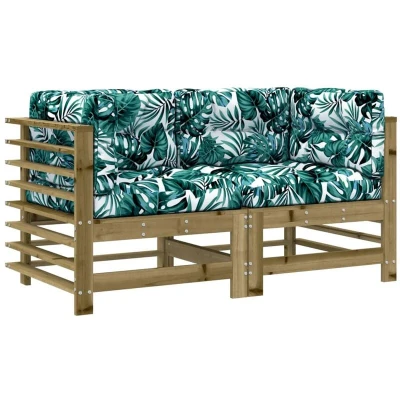 Image of vidaXL Corner Sofas with Cushions 2 pcs Impregnated Wood Pine