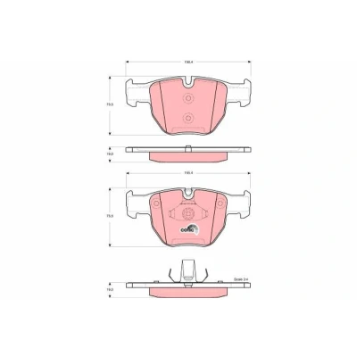 Image of 1H4Z2K021AA, 3H422K023AA, 3H422K023AB, SFC000010, SFC500050 Brake pad set TRW COTEC GDB1526 prepared for wear indicator LAND ROVER: Range Rover 3
