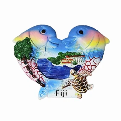 Image of Fiji 3D Dolphins Fridge Magnet Souvenir Gift,Handmade Home &amp; Kitchen Decoration Refrigerator Collection