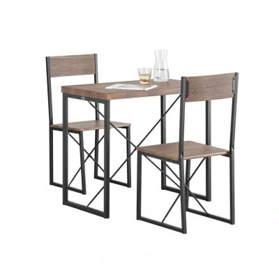Image of SoBuy OGT19 N, Dining Set Table &amp; 2 Chairs, 3 Piece Room Furniture, Wood