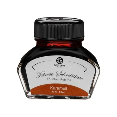 Image of Fountain pen Ink in glass,Writing for pen, Caramel 30ml, inkpot, Calligraphy