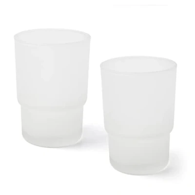 Image of joeji&#039;s Kitchen Frosted Glass, Transparent/Green, 2 Cups