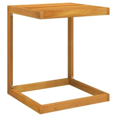 Image of vidaXL Acacia Wood C Table Solid Shaped Side for Sofa/Bed, Oil Finished Modern Furniture Living Room/Bedroom/Patio, 42x40x50 cm Brown
