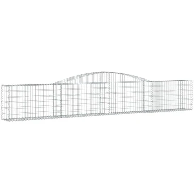 Image of vidaXL Arched Gabion Baskets 7 pcs 400x30x60/80 cm Galvanised Iron