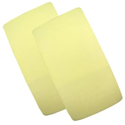Image of BabyPrem Baby Pack of 2 Fitted Cotton Travel Cot Sheets 95 x 65cm LEMON