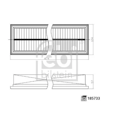 Image of H716810130010, H716810130011 Pollen Filter FEBI BILSTEIN 185733 Insert, 474mm 124mm 57mm