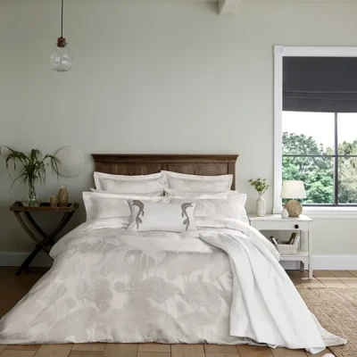 Image of Sanderson Lotus Leaf Duvet Cover Single Ivory
