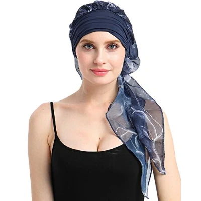 Image of Chemo Hat Beanie Scarf Bamboo Turban Headwear For Cancer Lightweight Fabric No Sweat