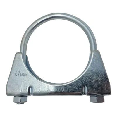 Image of 67mm Universal U Bolt Exhaust Clamps Heavy Duty Clamp &amp; Nuts (Pack of 2)