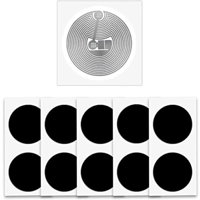 Image of 100 PCS NTAG215 NFC Stickers Black, Blank 215 Tags Round 25mm(1 inch) Labels with 504 Bytes Memory 13.56MHz Chip Programmable, Compatible TagMo for All Enabled Phones &amp; Devices