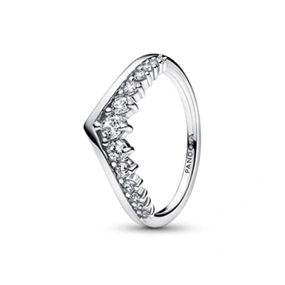Image of Pandora Timeless Wish Floating Pavé sterling silver ring with clear cubic zirconia, 58
