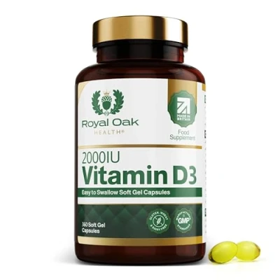 Image of Royal Oak Health Vitamin D3 2000iu (Cholecalciferol) x360 Soft Gel Capsules / 12 Month Supply High Strength Easy to Swallow D Tablet Alternative Supplement for Immune, Muscle, Bones &amp; Teeth