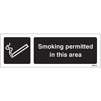 Image of Smoking permitted in this area Rigid PVC Safety Sign