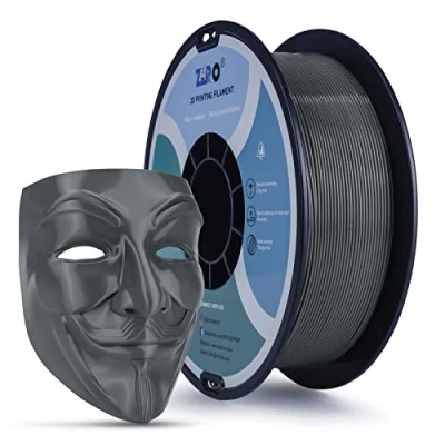 Image of ZIRO PLA Filament 1.75mm, 3D Printer PRO Basic Color Series 1.75MM 1kg (2.2lbs), Dimensional Accuracy +/ 0.03mm, Dark Gray