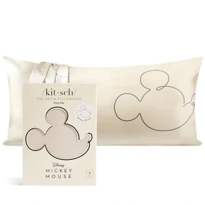 Image of Mickey/Minnie x Kitsch Satin Pillowcase Softer Than Silk for Hair &amp; Skin Cooling Pillowcases with Zipper Pillow Case Cover Cases King Size (Mr. Mouse)