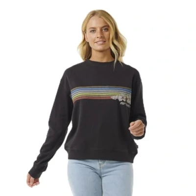 Image of RIP CURL Womens Hoffman Relaxed Jumper Sweatshirt Washed Black M