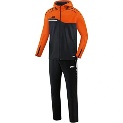 Image of JAKO Competition 2.0 M9618 Men&#039;s Tracksuit with Hood Black/Neon Orange XL