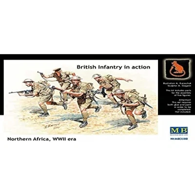 Image of Masterbox 1:35 Scale British Infantry in Action, Northern Africa, WW II Assembly Parts