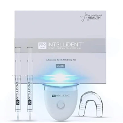 Image of Teeth Whitening Kit with LED Light Pro Intellident Advanced Gel &amp; Stain Remover Longer Lasting Results Than Strips or Activated Charcoal Ideal Tooth Whitener for Sensitive