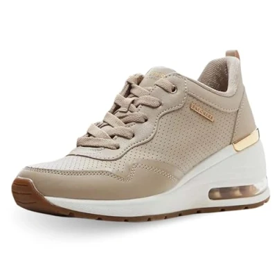 Image of Skechers Mens Go Walk Trainer Max Comfort Memory Foam Lightweight Summer Shoe (UK9, Taupe)
