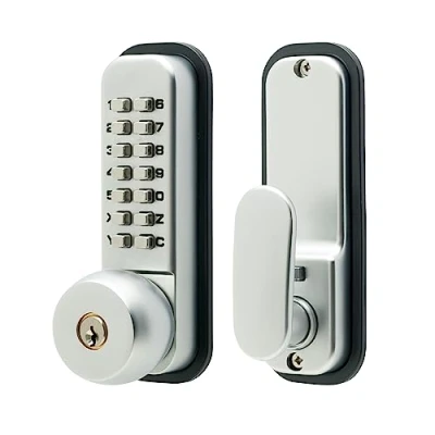Image of Sterling S2240 Digital Door with 14Push Button and Hold Back Function Key Over Ride Satin Chrome