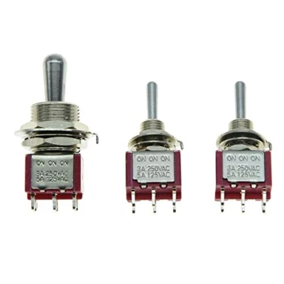 Image of KAISH Guitar Fat Bat Toggle Switch DPDT 3 Way ON with 2 Mini Switches