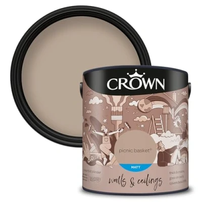 Image of Crown Walls &amp; Ceilings Matt Emulsion Paint, Size 2.5L, Picnic Basket