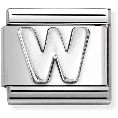 Image of Nomination Oxidised Silver Letter Charm W