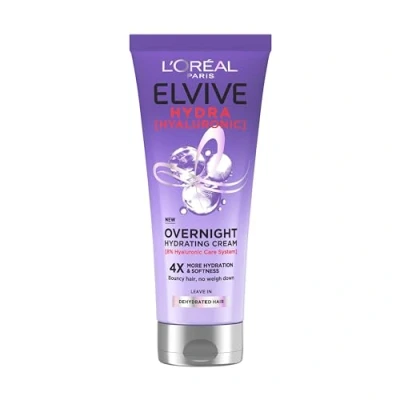 Image of L&#039;Oréal Paris Elvive Hydra Hyaluronic Acid Overnight Hydrating Cream for Dry Hair, 200 ml