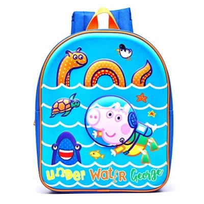 Image of Boys Peppa Pig Underwater George EVA 3D Blue Childrens Backpack