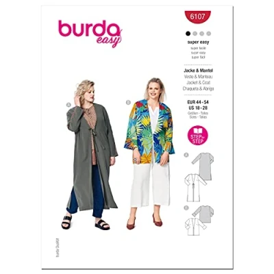 Image of Burda Sewing Pattern 6107 Womens Blouson Jacket 44 54