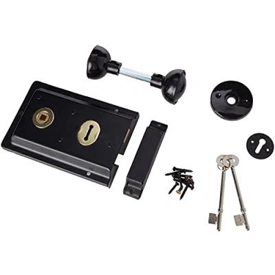 Image of ERA Rim 6 x 4 inch Sashlock with Handles Black