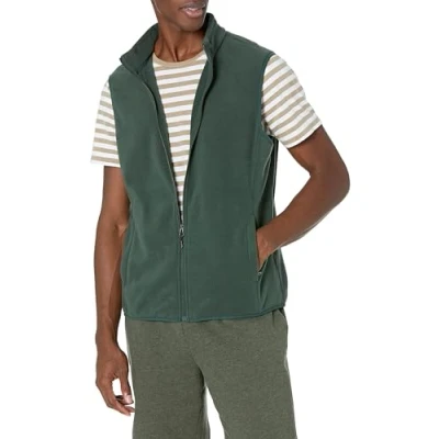 Image of Amazon Essentials Men&#039;s Full Zip Fleece Jacket (Available in Big &amp; Tall), Forest Green, XL