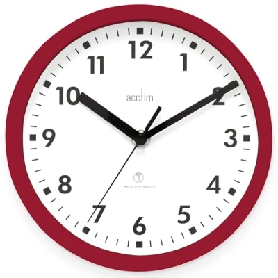 Image of Acctim 74664 Nardo 20cm Radio Controlled Red Wall Clock