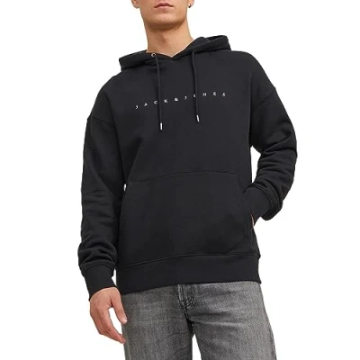 Image of Jack &amp; Jones Jjestar HOOD Hoodie, Men&#039;s, Size: XS, Black