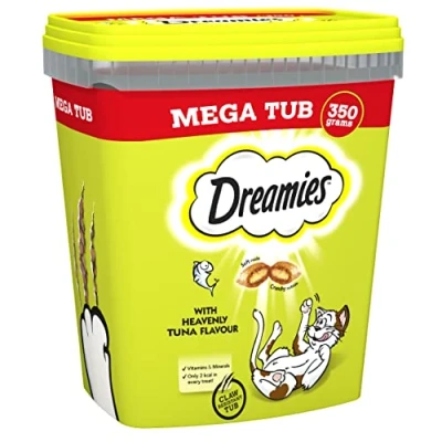 Image of Dreamies Cat Treats, Tasty Snacks with Delicious Tuna Flavour, Pack of 2 (2 x 350 g)