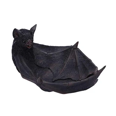 Image of Nemesis Now Winged Watcher Bat Trinket Holder Jewellery Dish, Polyresin, Black