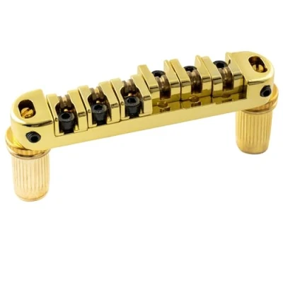 Image of Musiclily 51.5mm Locking Roller Saddle Bridge Guitar Tune O Matic for Epiphone Les Paul SG Style Electric Guitar,Gold