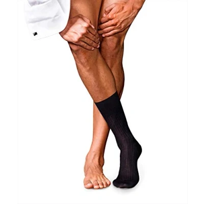 Image of FALKE Men&#039;s No. 7 M SO Wool Plain 1 Pair Socks, Black (Black 3000), 5.5 6.5