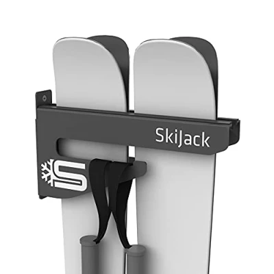 Image of Skijack Unisex Adult Ski Rack Wallmount, Grey, 5 cm Wide