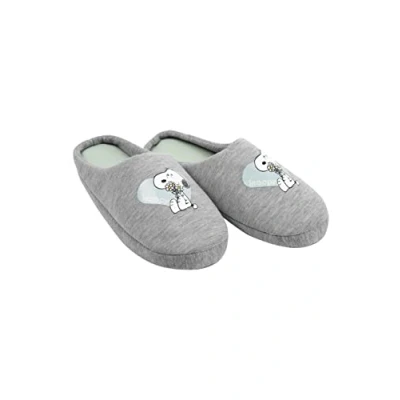 Image of United Labels The Peanuts Women&#039;s Snoopy Heart Slippers Grey, gray, 5/6 UK