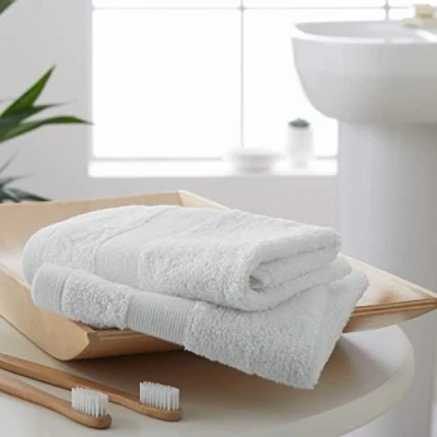 Image of Catherine Lansfield Anti Bacterial Soft &amp; Absorbent Cotton Face Cloth Pair White